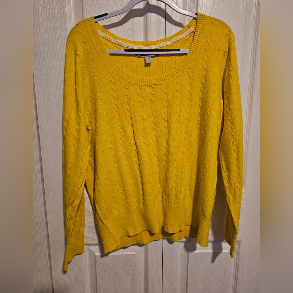 Yellow Cable Knit Sweater